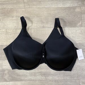 Auden Lightly Lined Confort Wired Bra Adjustable Straps Black Size 46DD